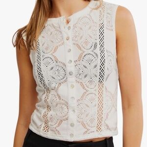 Free People Jae Knit Top in White